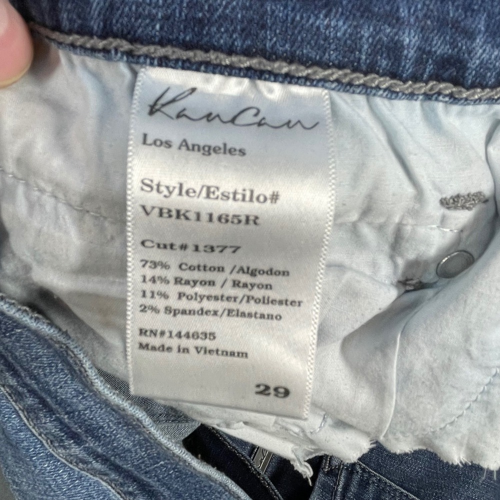 KanCan Blue Skinny Jeans Distressed Whiskered Zipper Pockets Womens 29 - Picture 4 of 9